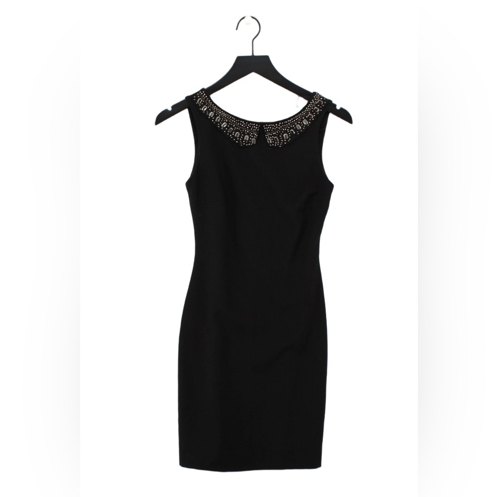 Zara mini black dress with rhinestone and V back Sz.S